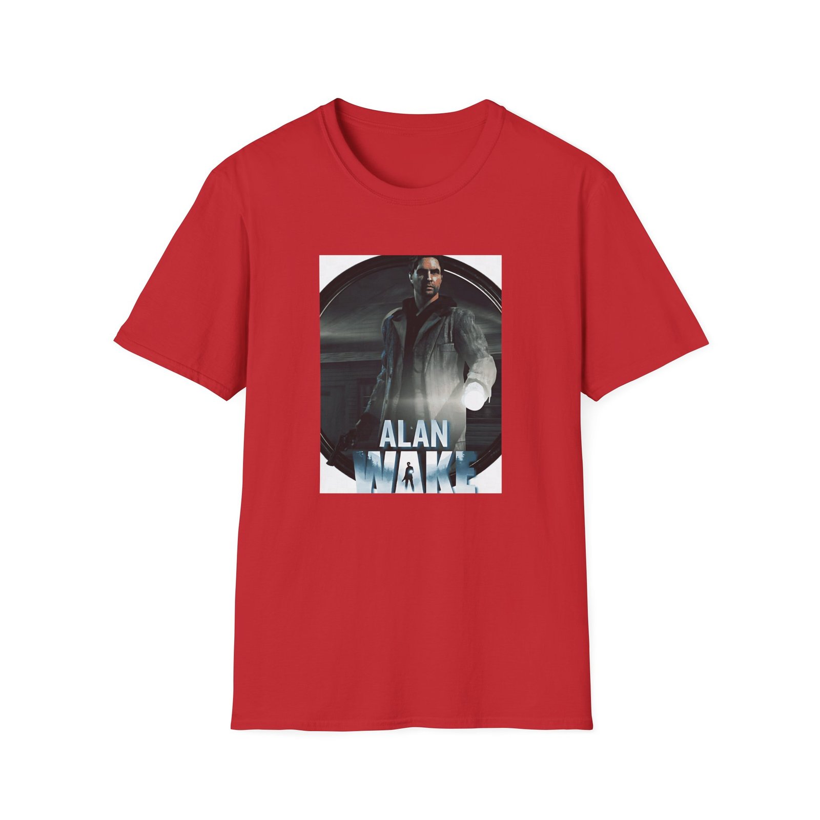 Alan Wake White Unisex Softstyle T-Shirt - Image 13