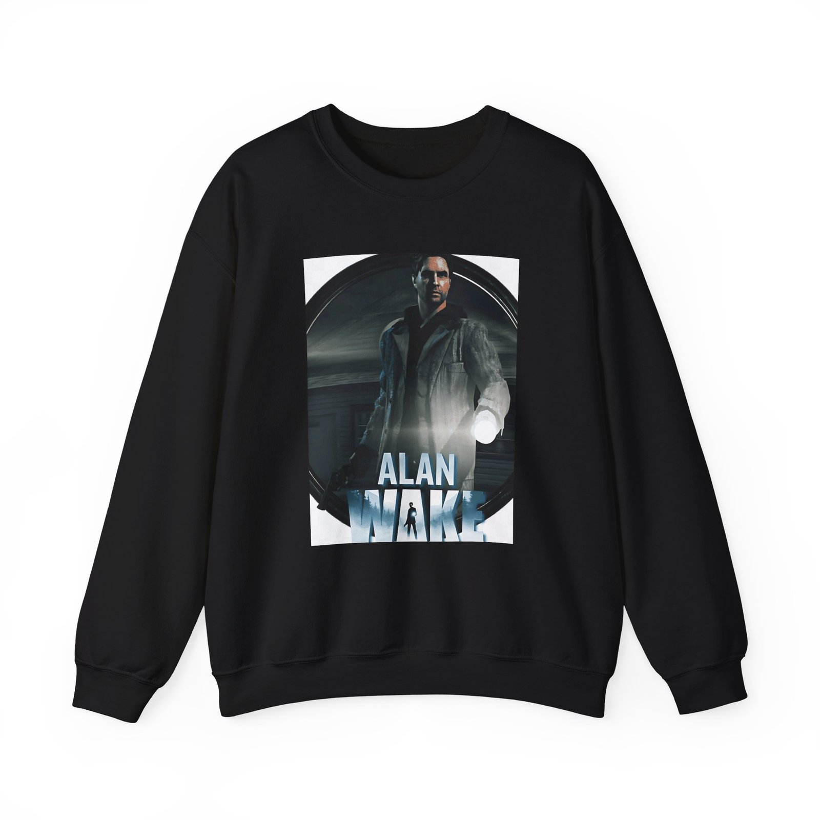 Alan Wake White Unisex Heavy Blend™ Crewneck Sweatshirt