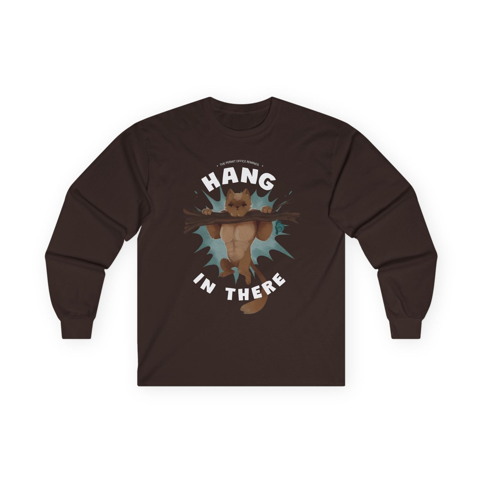 Grian Hang in There Permit Office Cat Unisex Ultra Cotton Long Sleeve Tee - Image 5
