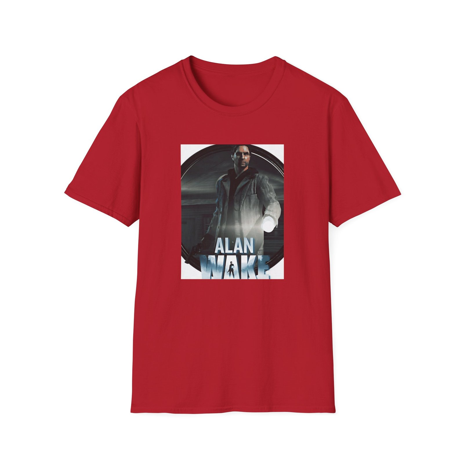 Alan Wake White Unisex Softstyle T-Shirt - Image 17