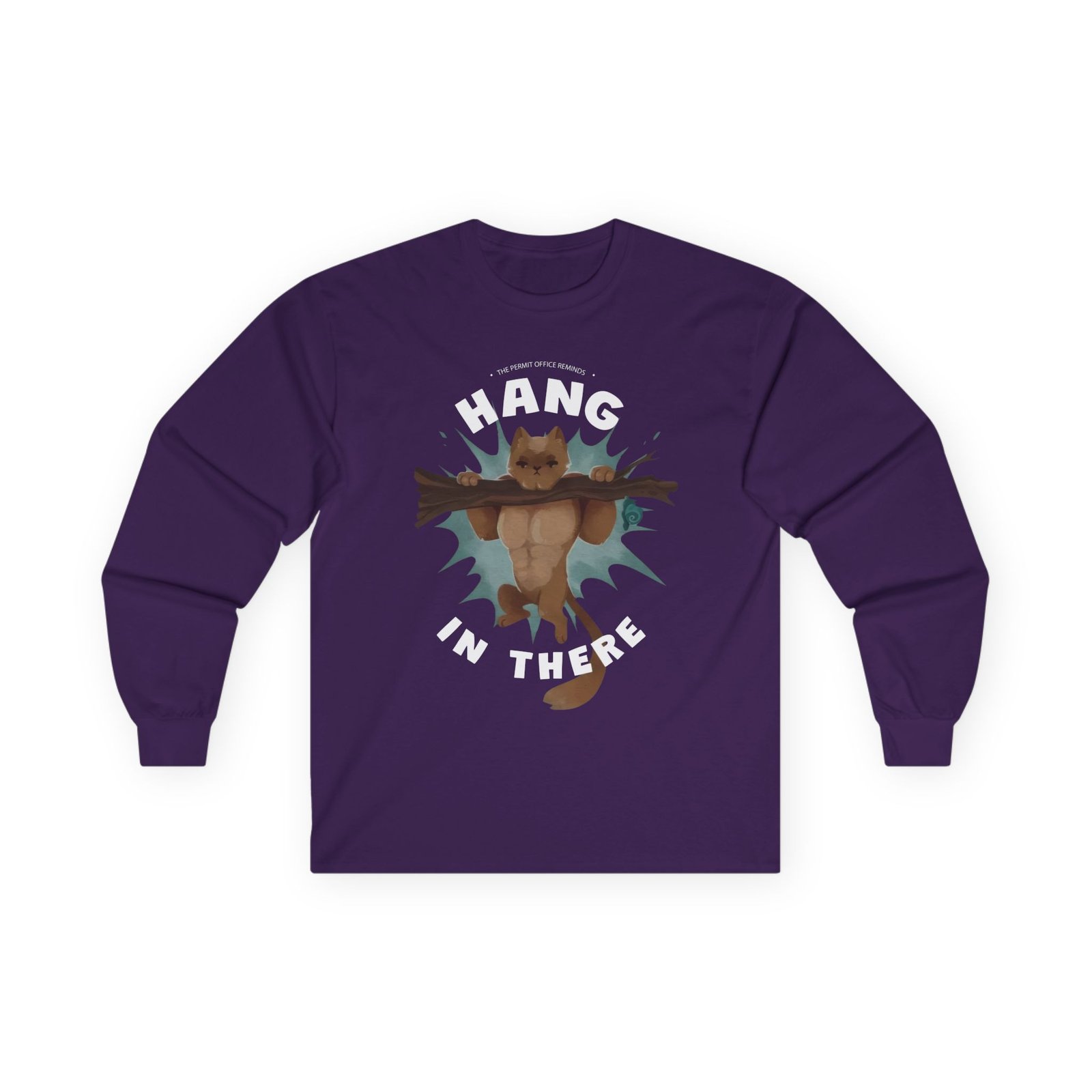 Grian Hang in There Permit Office Cat Unisex Ultra Cotton Long Sleeve Tee - Image 15