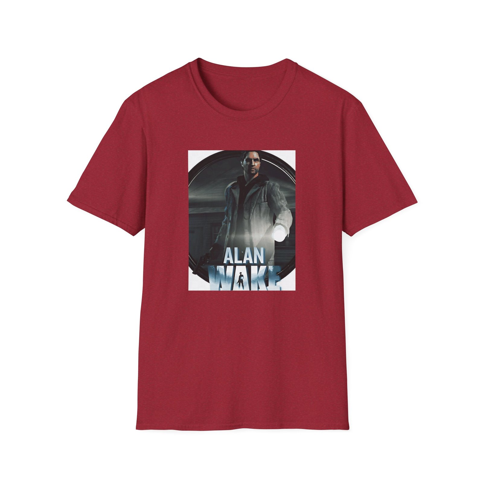 Alan Wake White Unisex Softstyle T-Shirt - Image 15
