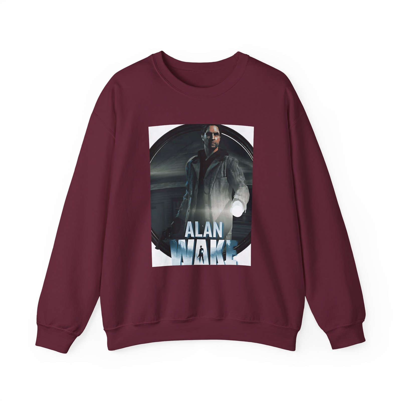 Alan Wake White Unisex Heavy Blend™ Crewneck Sweatshirt - Image 3