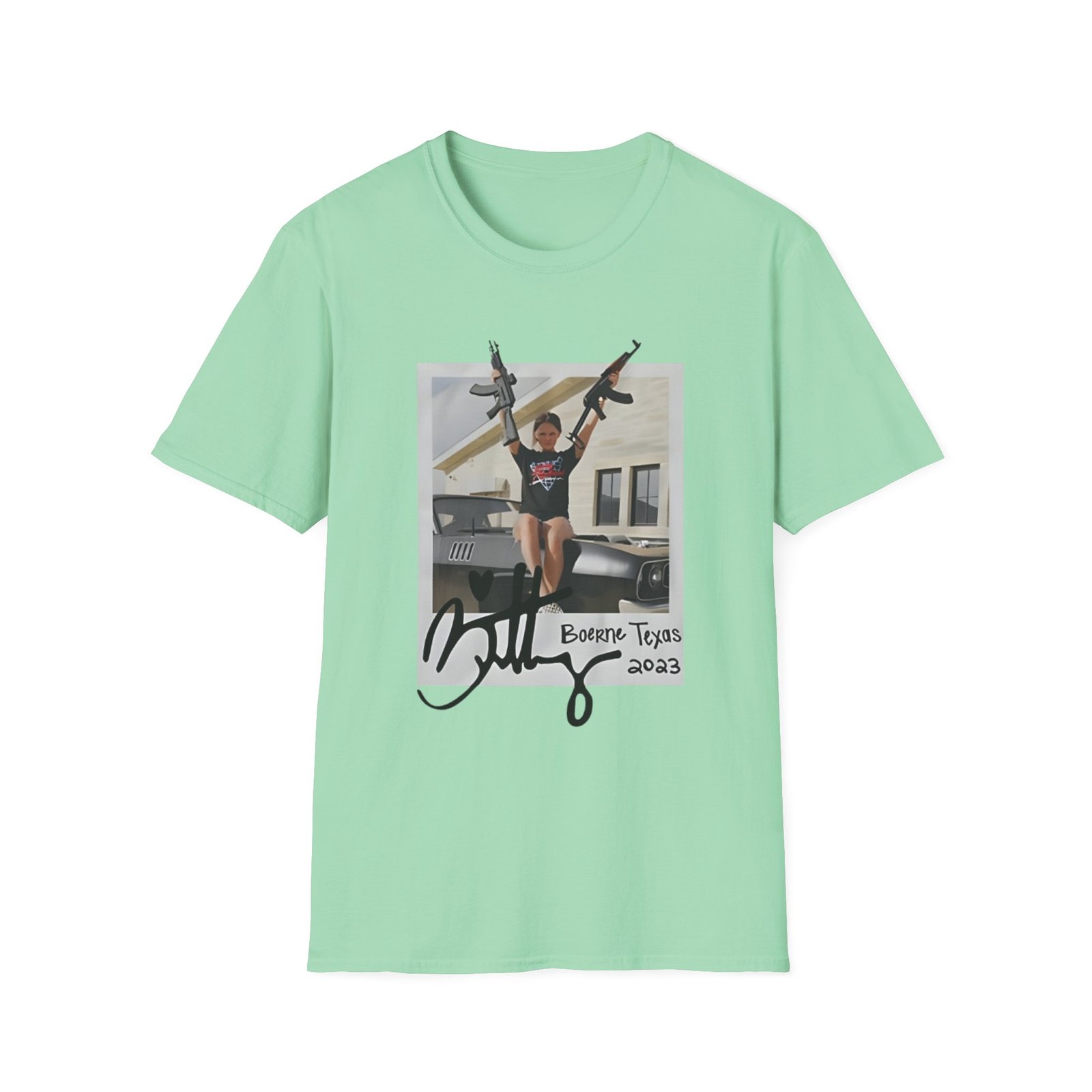 Roman Atwood Brittney in Texas Unisex Softstyle T-Shirt - Image 7