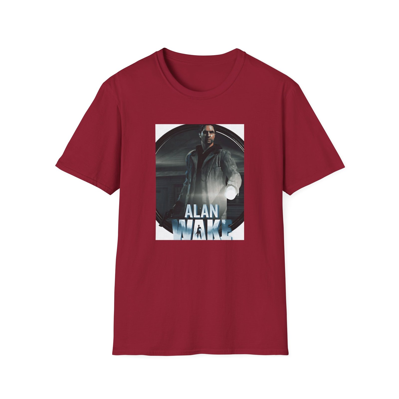 Alan Wake White Unisex Softstyle T-Shirt - Image 19